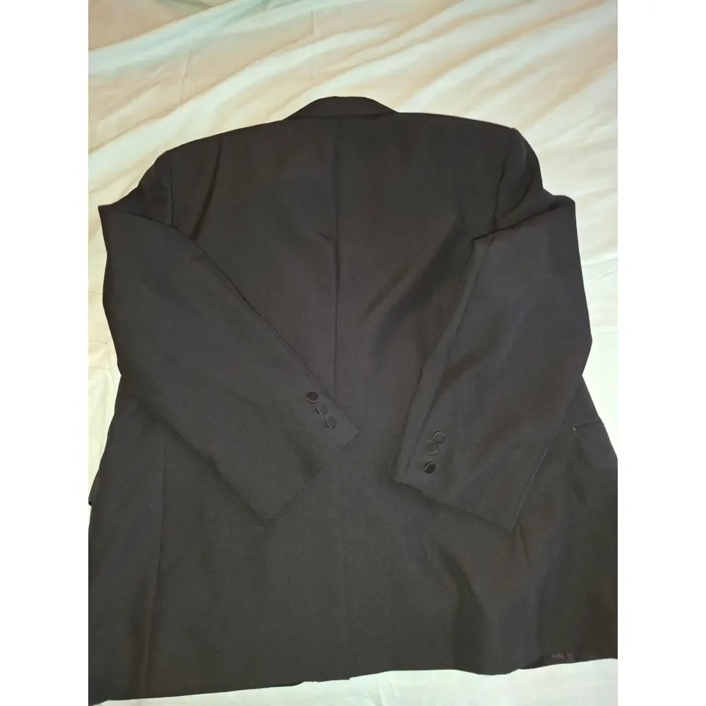 Formalwear International FWI Men's Black Tuxedo Jacket Blazer 46R Vintage Y2K